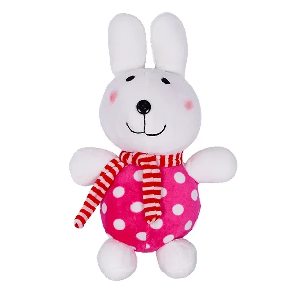 عروسک خرگوش لباس خالخالی 35 سانتی متری