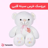 عروسک خرس سینه قلبی