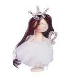 عروسک روسی فرشته مو شرابی قلب بدست 22 سانتی متری