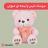 عروسک خرس پا پنجه ای صورتی