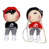 عروسک روسی دختر و پسر دختر و پسرادیداس 17 سانتی متری