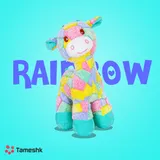 عروسک زرافه رنگارنگ دکوراتیو
