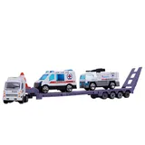 ماشین بازی مدل تریلر طرح آمبولانس die cast سه عددی
