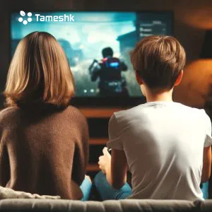 کنسول بازی در دست پسر و دختر