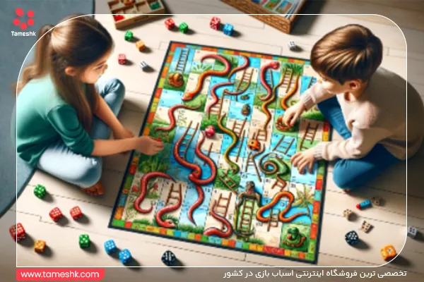 کودکان در حال بازی مار و پله کودکان در حال بازی مار و پله