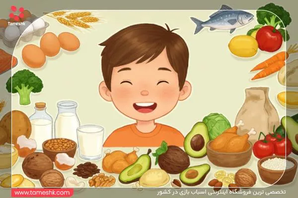 منابع مهم پروتئین در رژیم کودک، لبنیات، آجیل و انواع گوشت