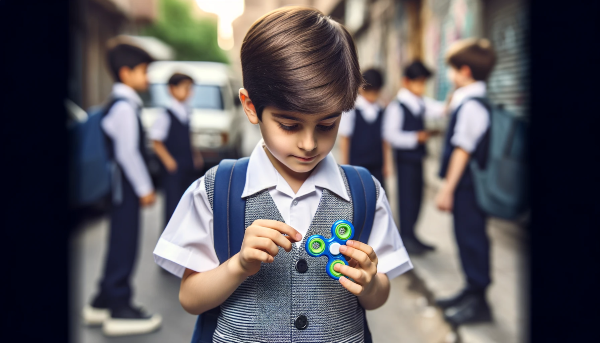 کودک در حال بازی با اسپینر