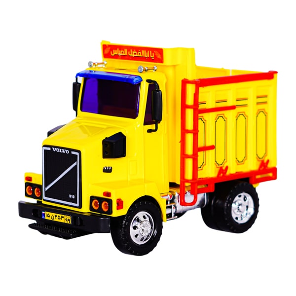 ماشین پلاستیکی کامیون ولوو کوچک زرد